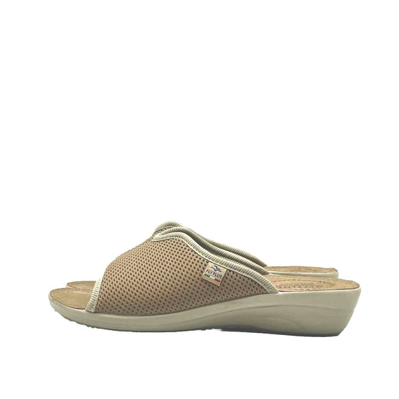 Fly Flot Slide On Sandals Women’s 9 Fabric Comfort Black Mule Made In Italy - Picture 3 of 5